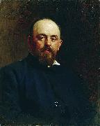 Portrait of railroad tycoon and patron of the arts Savva Ivanovich Mamontov. Ilya Repin